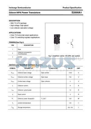 S2000A1 datasheet - Silicon NPN Power Transistors