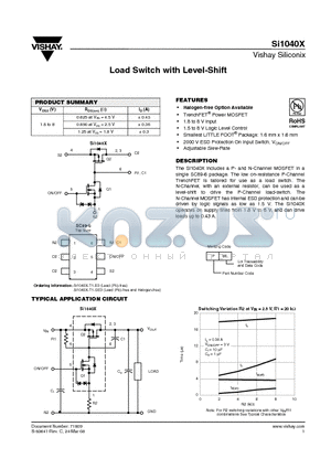 SI1040X_08 datasheet - Load Switch with Level-Shift