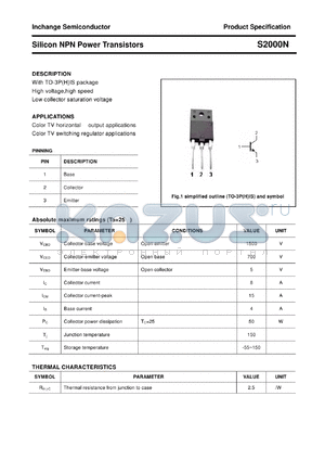 S2000N datasheet - Silicon NPN Power Transistors