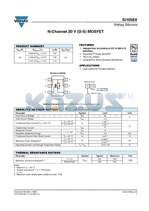 SI1056X_10 datasheet - N-Channel 20 V (D-S) MOSFET