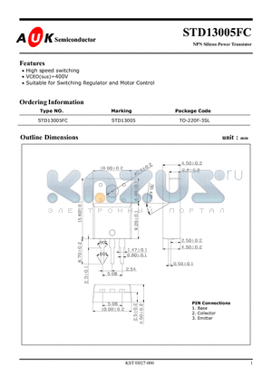 STD13005FC datasheet - NPN Silicon Power Transistor