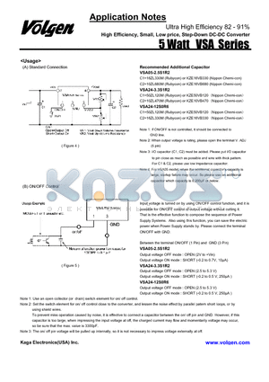 VSA05-2.5S1R2 datasheet - High Efficiency, Small, Low price, Step-Down DC-DC Converter