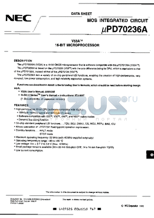 UPD70236AGJ-16-3EB datasheet - 16-BIT MICROPROCESSOR