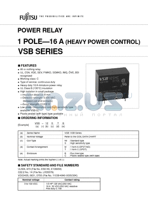 VSB-100SMB datasheet - 1 POLE-16 A (HEAVY POWER CONTROL) VSB SERIES