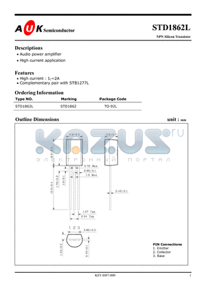 STD1862L datasheet - NPN Silicon Transistor