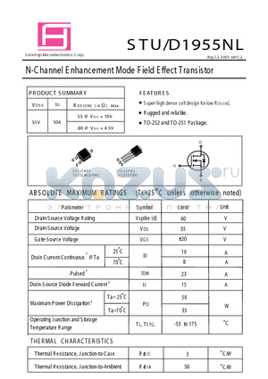 STD1955NL datasheet - N-Channel E nhancement Mode Field Effect Transistor