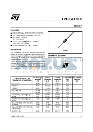 TPB130 datasheet - TRISIL