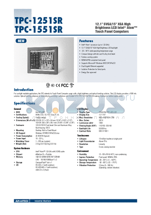 TPC-1251SR datasheet - 12.1