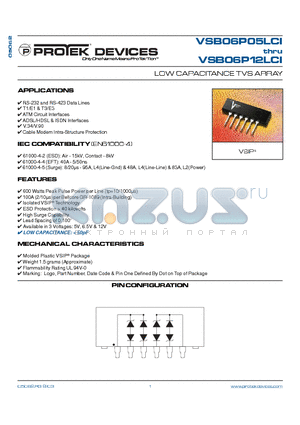 VSB06P05LCI datasheet - LOW CAPACITANCE TVS ARRAY