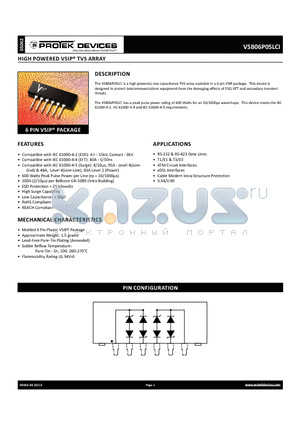 VSB06P05LCI_12 datasheet - HIGH POWERED VSIP^ TVS ARRAY