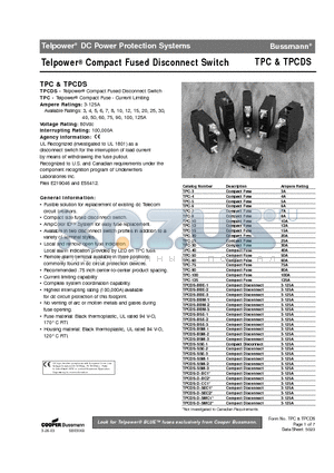 TPC-30 datasheet - Telpower Compact Fused Disconnect Switch