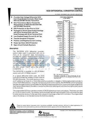 SN75970B datasheet - SCSI DIFFERENTIAL CONVERTER-CONTROL