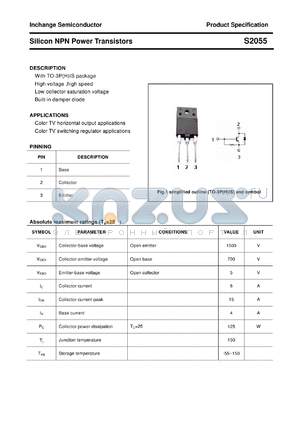 S2055 datasheet - Silicon NPN Power Transistors