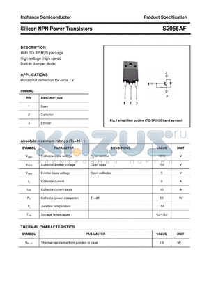 S2055AF datasheet - Silicon NPN Power Transistors