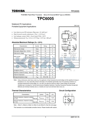 TPC6005_07 datasheet - Notebook PC Applications Portable Equipment Applications