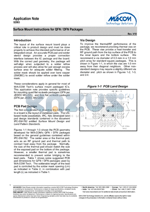 S2083 datasheet - Surface Mount Instructions for QFN / DFN Packages