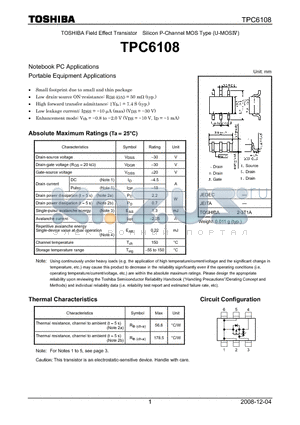 TPC6108 datasheet - Notebook PC Applications