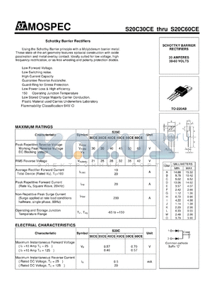 S20C35CE datasheet - Schottky Barrier Rectifiers