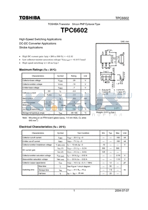 TPC6602_04 datasheet - High-Speed Switching Applications