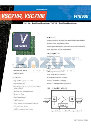 VSC7108 datasheet - Quad Signal Conditioner, Octal Signal Conditioner