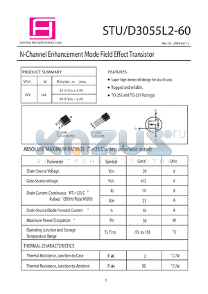 STD3055L2-60 datasheet - N-Channel Enhancement Mode Field Effect Transistor