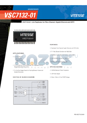 VSC7132-01 datasheet - Link Replicator for Fibre Channel, Gigabit Ethernet and HDTV