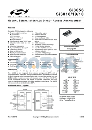 SI3018-X-FS datasheet - GLOBAL SERIAL INTERFACE DIRECT ACCESS ARRANGEMENT