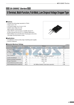 SI3050C datasheet - 5-Terminal, Multi-Function, Full-Mold, Low Dropout Voltage Dropper Type