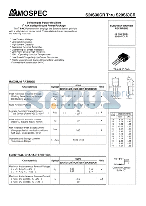 S20S60CR datasheet - Schottky Barrier Rectifiers