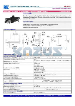 S211HA datasheet - ROTARY POTENTIOMETER