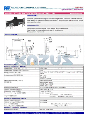 S211VA1 datasheet - ROTARY POTENTIOMETER