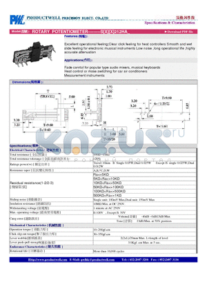 S212HA datasheet - ROTARY POTENTIOMETER