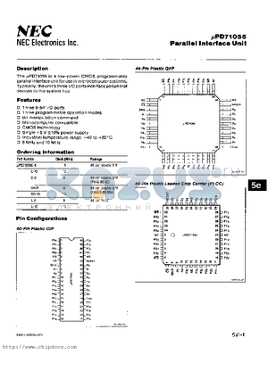 UPD71055C-10 datasheet - Parallel Interface Unit