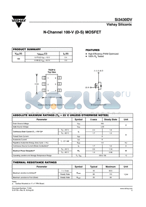 SI3430DV_08 datasheet - N-Channel 100-V (D-S) MOSFET