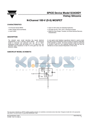 SI3430DY datasheet - N-Channel 100-V (D-S) MOSFET