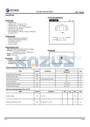 VSCD014H datasheet - Schottky Barrier Diode