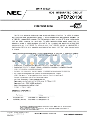 UPD720130GC-9EU datasheet - USB2.0 to IDE Bridge