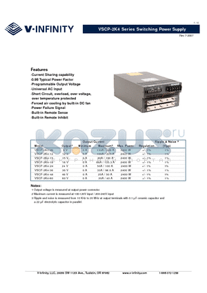 VSCP-2K4 datasheet - Switching Power Supply