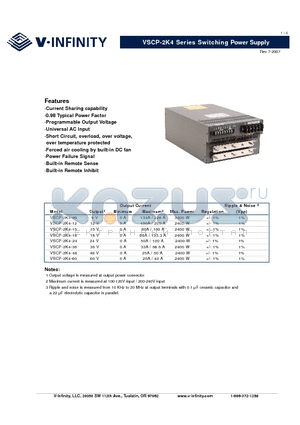 VSCP-2K4-48 datasheet - Switching Power Supply