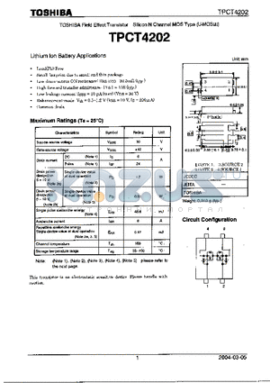 TPCT4202 datasheet - Field effect Transistor Silicon N Channel MOS Type(U-MOS)
