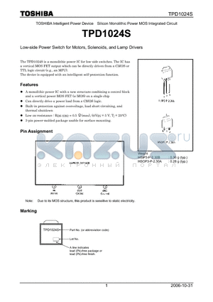 TPD1024S_07 datasheet - Low-side Power Switch for Motors, Solenoids, and Lamp Drivers