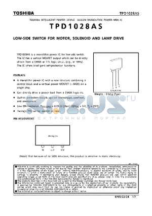TPD1028AS datasheet - Low-side switch for motor, solenoid and lamp drive