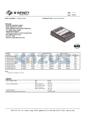 VSCQ30-Q48-S12 datasheet - DC/DC converter