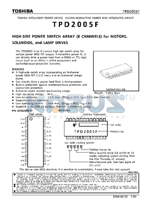 TPD2005 datasheet - HIGH SIDE POWER SWITCH ARRAY FOR MOTORS, SOLENOIDS, AND LAMP DRIVES