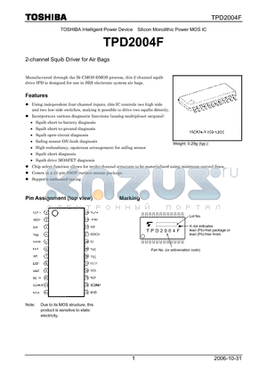 TPD2004F datasheet - 2-channel Squib Driver for Air Bags