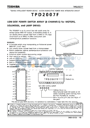 TPD2007F datasheet - LOW-SIDE POWER SWITCH ARRAY FOR MOTORS SOLENOIDS AND LAMP DRIVES
