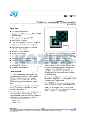 STE12PS datasheet - 12 channel integrated PSE line manager