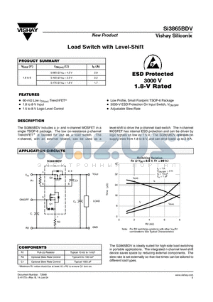 SI3865BDV datasheet - Load Switch with Level-Shift