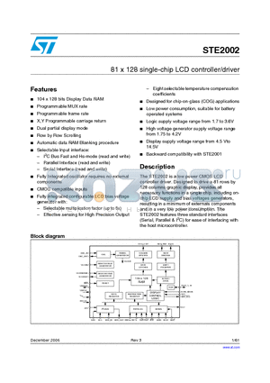 STE2002_06 datasheet - 81 x 128 single-chip LCD controller/driver