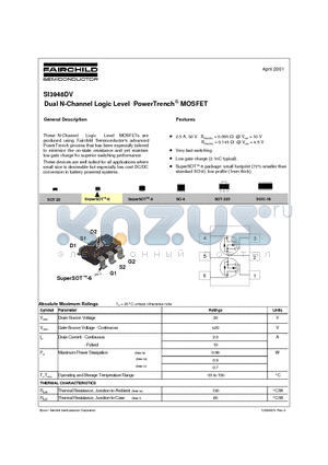 SI3948DV datasheet - Dual N-Channel Logic Level PowerTrench MOSFET